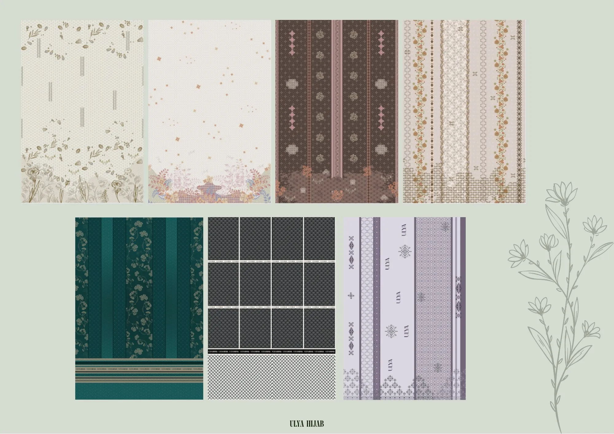 Motif hijab panel untuk Ulya Hijab