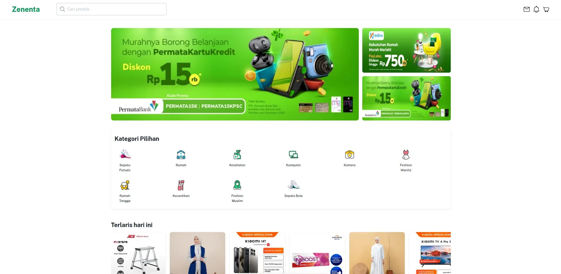 Tampilan Zenenta Shop